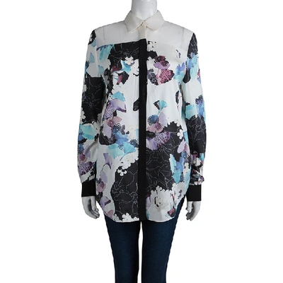 Pre-owned 3.1 Phillip Lim / フィリップ リム Floral Printed Silk Sheer Yoke Detail Shirt S In Multicolor