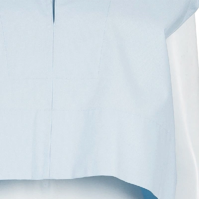 Pre-owned Balenciaga Blue Collared Yoke Detail Sleeveless Crop Top S