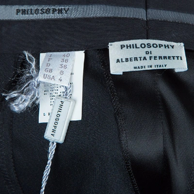 Pre-owned Philosophy Di Alberta Ferretti Black Satin Trousers S
