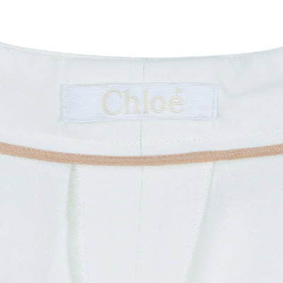 Pre-owned Chloé Off White Tailored Trousers M In Cream