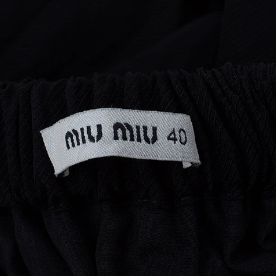 Pre-owned Miu Miu Black Gathered Mini Skirt S