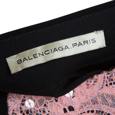 Pre-owned Balenciaga Pink Lace Sequin Embellished Sleeveless Top L