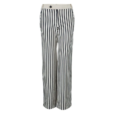 Pre-owned Derek Lam 10 Crosby  Striped Cotton Trousers S In Cream