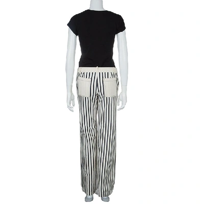 Pre-owned Derek Lam 10 Crosby  Striped Cotton Trousers S In Cream