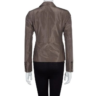 Pre-owned Gucci Brown Silk Blazer S