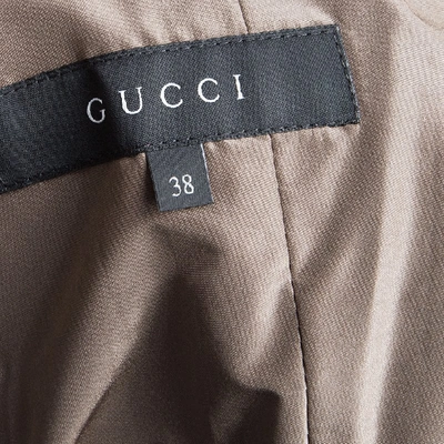 Pre-owned Gucci Brown Silk Blazer S