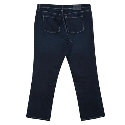 Pre-owned Armani Collezioni Indigo Dark Wash Faded Effect Denim Jeans L In Blue