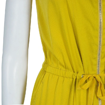 Pre-owned 3.1 Phillip Lim / フィリップ リム Mustard Yellow Silk Zip Detail Sleeveless Jumpsuit Xs