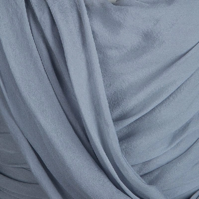 Pre-owned Matthew Williamson Grey Silk Draped Asymmetric Embellished Gown M