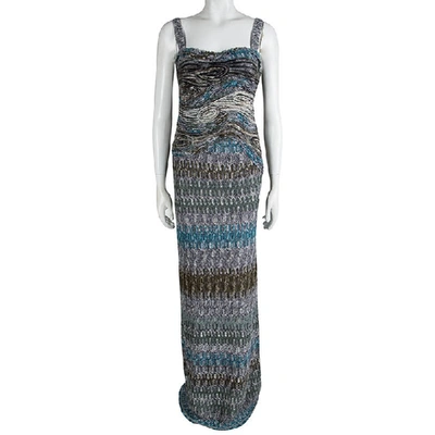 Pre-owned Missoni Multicolor Textured Wool Sleeveless Maxi Dress S