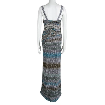 Pre-owned Missoni Multicolor Textured Wool Sleeveless Maxi Dress S