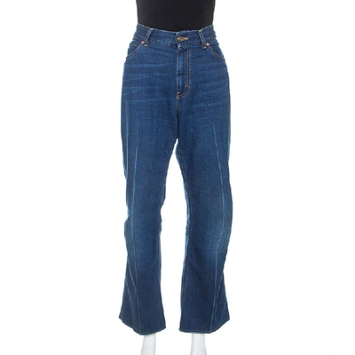 Pre-owned Gucci Blue Medium Wash Denim Flared Jeans Xl