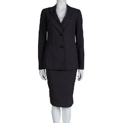 Pre-owned Emporio Armani Grey Skirt Suit M