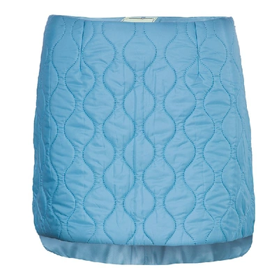 Pre-owned Miu Miu Powder Blue Quilted Mini Skirt S