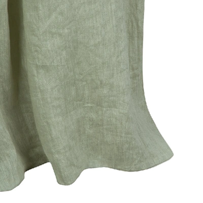 Pre-owned Alberta Ferretti Pistachio Green Linen Ruched Strapless Maxi Dress M