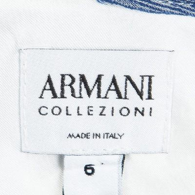 Pre-owned Armani Collezioni White Floral Chiffon Jacquard Sleeveless Top M