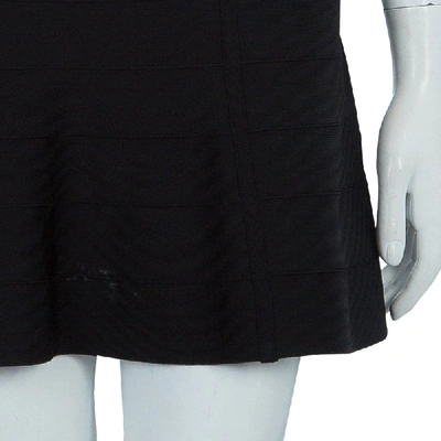 Pre-owned Herve Leger Black Crossover Sequin Embellished Bandage Dress Xs