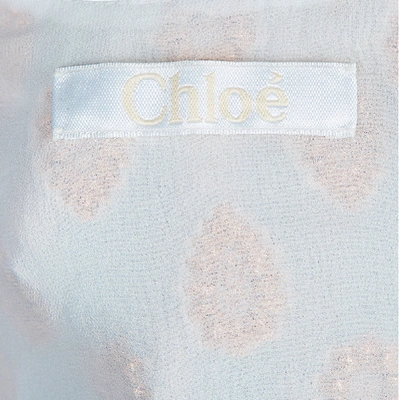 Pre-owned Chloé White Lurex Silk Jacquard Sleeveless Top M