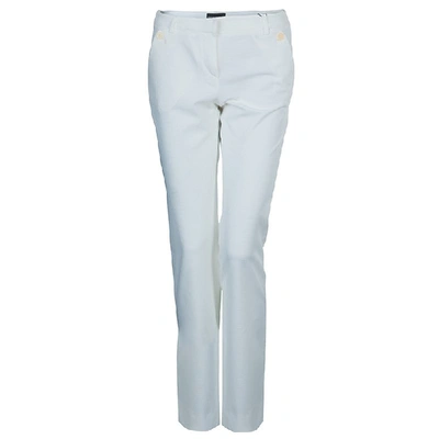 Pre-owned Emporio Armani White Straight Fit Trousers S