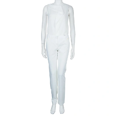Pre-owned Emporio Armani White Straight Fit Trousers S