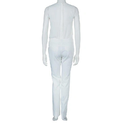 Pre-owned Emporio Armani White Straight Fit Trousers S