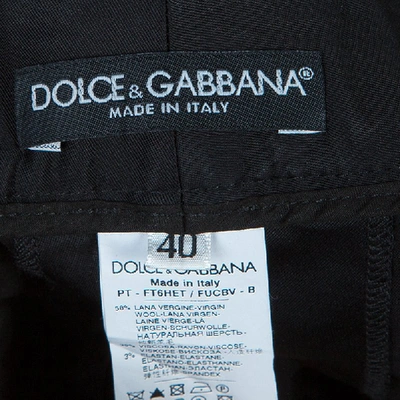 Pre-owned Dolce & Gabbana Black Satin Trousers S