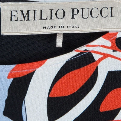 Pre-owned Emilio Pucci Multicolor Printed Crepe Sleeveless Shift Dress M