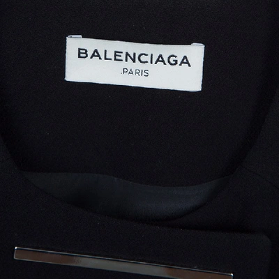 Pre-owned Balenciaga Black Embellished Cocoon Coat S