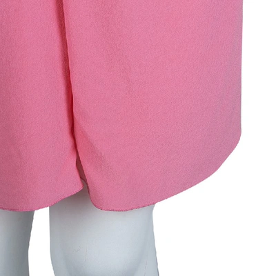 Pre-owned Marni Pink Silk Short Sleeve Waist Tie Detail Dress M