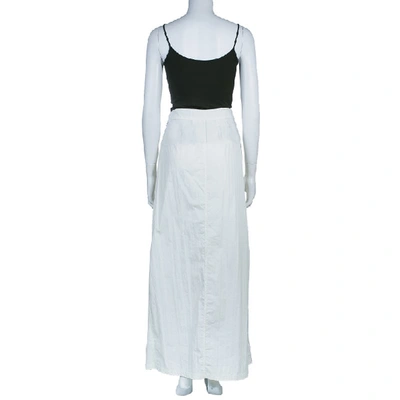 Pre-owned Kenzo Cream Cotton A-line Maxi Skirt M