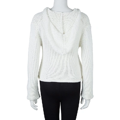 Pre-owned Alexander Wang T  White Knit Cropped Hoodie M