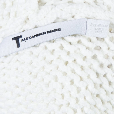 Pre-owned Alexander Wang T  White Knit Cropped Hoodie M