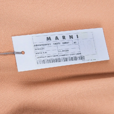 Pre-owned Marni Pale Orange Box Pleat Detail Sleeveless Dress M