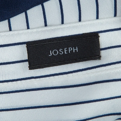 Pre-owned Joseph Blue And White Striped Long Sleeve Silk Shirt S