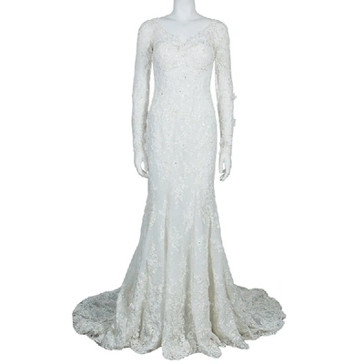 Pre-owned Zuhair Murad Spring 2014 Wedding Dress M In White