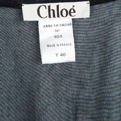 Pre-owned Chloé Black Cotton Voile Embellished Tunic M