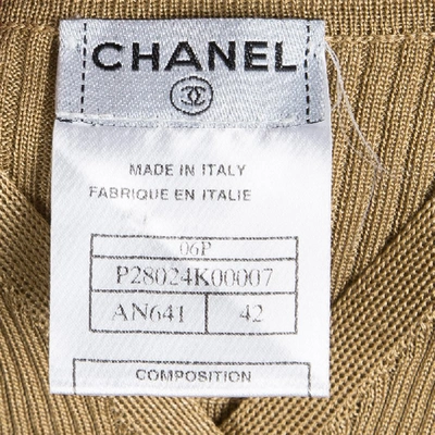 Pre-owned Chanel Mustard Brown Tie Detail Knit Camisole L
