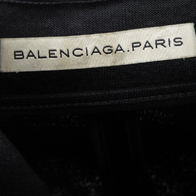 Pre-owned Balenciaga Black Satin Sleeveless Asymmetric Vest M