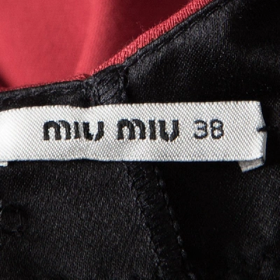 Pre-owned Miu Miu Red Wool Fit And Flare Dress S