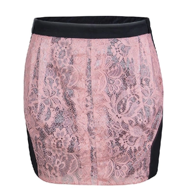 Pre-owned Balenciaga Pink Lace Sequin Embellished Skirt M