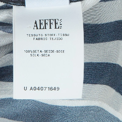 Pre-owned Alberta Ferretti Multicolor Print Sheer Sleeve Silk Blouse M