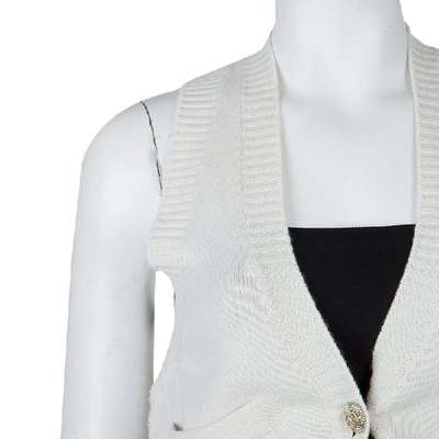 Pre-owned Chanel Cream Cashmere Vest S