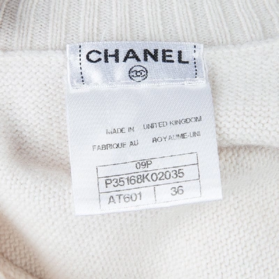 Pre-owned Chanel Cream Cashmere Vest S