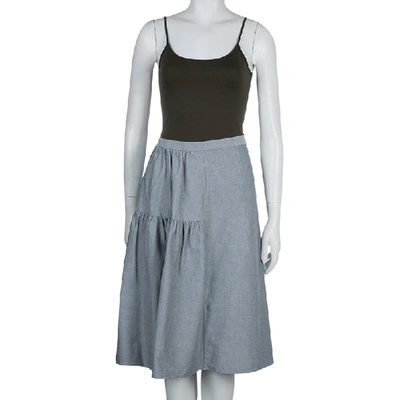 Pre-owned Marni Grey Gathered Cotton Skirt S