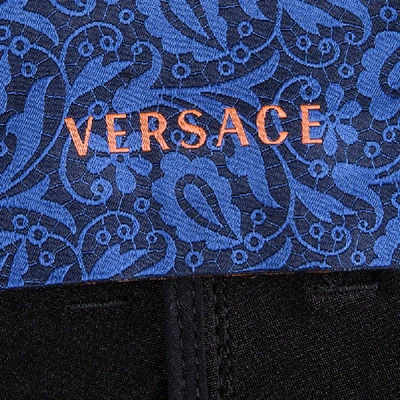 Pre-owned Versace Indigo Dark Wash Denim Contrast Paneled Jeans M In Blue