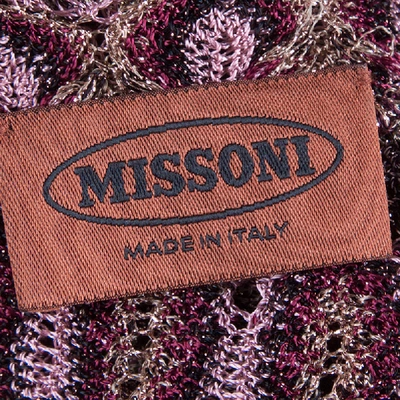Pre-owned Missoni Multicolor Off-shoulder Knit Dress M
