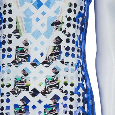 Pre-owned Peter Pilotto Blue Digital Print Neon Sequin Embellished Sleeveless Dress S