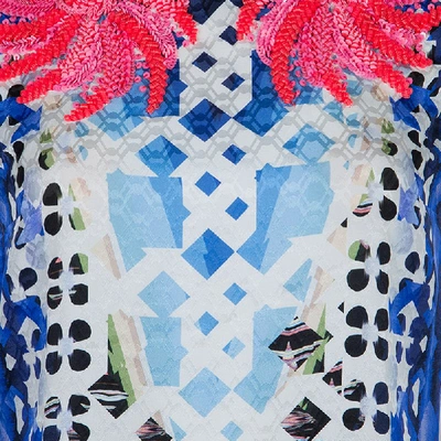 Pre-owned Peter Pilotto Blue Digital Print Neon Sequin Embellished Sleeveless Dress S