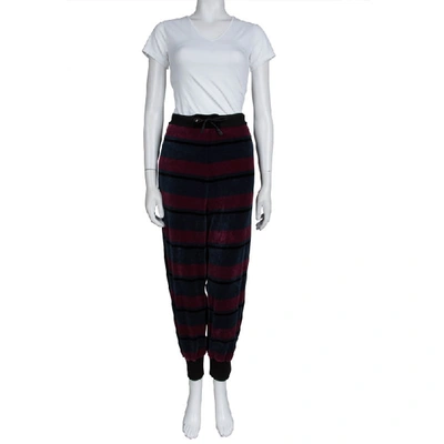 Pre-owned Sonia Rykiel Multicolor Striped Velvet Jogger Pants Xl