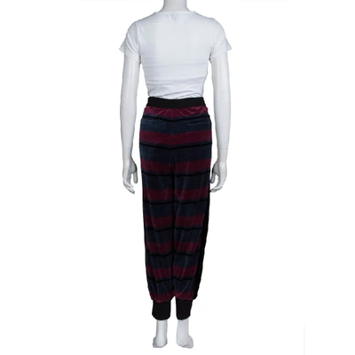 Pre-owned Sonia Rykiel Multicolor Striped Velvet Jogger Pants Xl